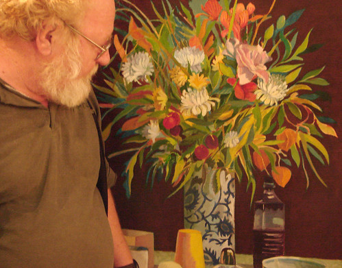 Carl with ink bottle bouquet