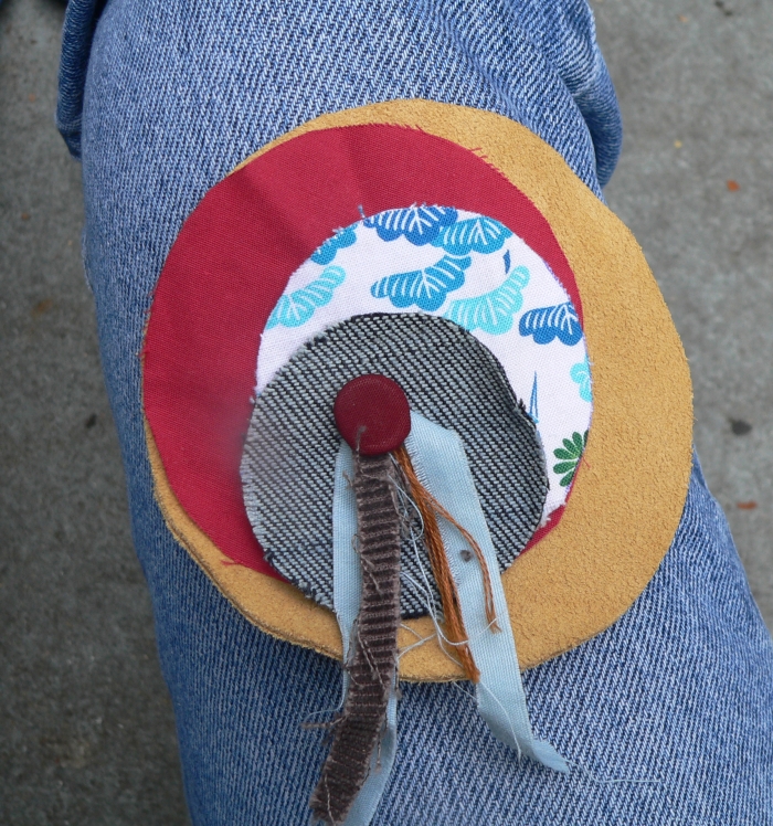 mixed fabric brooch for my mother