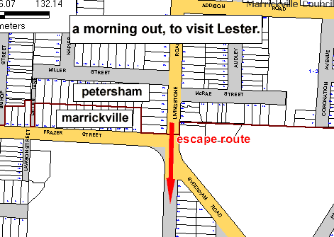 map of route to visit lester at IWACC
