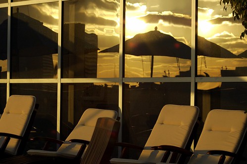 sunset on the business lounge