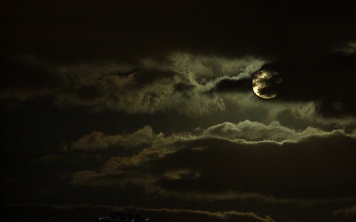 moon in the clouds