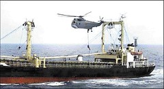 Spanish Marines board the North Korean freighter So San, which was carrying missiles to Yemen, in 2002.