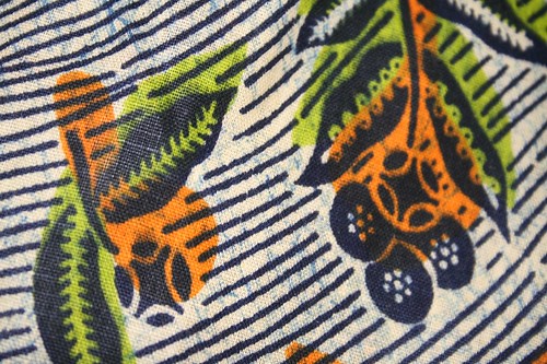 close up of African fabric