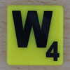 Scrabble Black Letter on Yellow W