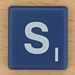 Scrabble White Letter on Blue S