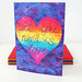 Ibiza - 'All you need is love'- A colourful card with a rainbow heart and positive quote from an original felt painting.