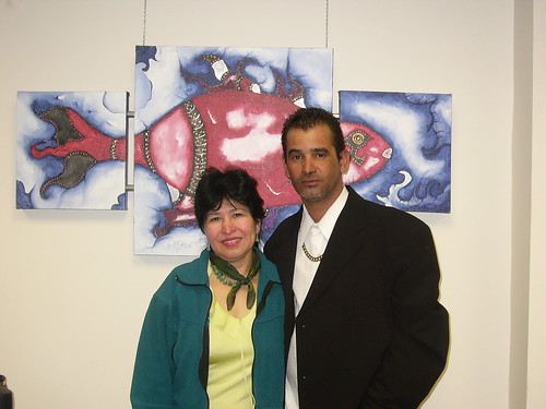 Artist Fernando Di Martino and exhibit curator Gloria Carrigg