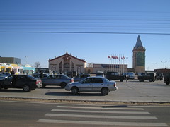 In front of the Zamin-uud station.