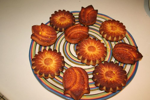 plate of flower cakes