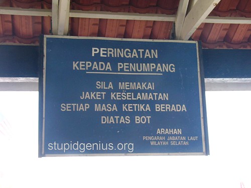 Sign at jetty