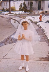 My sister before I came along, praying for a boy perhaps?