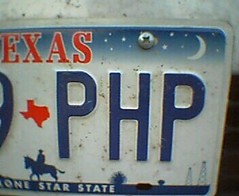 Texas license plate PHP