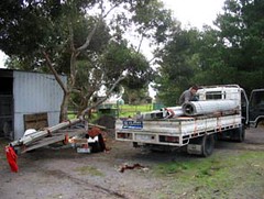 Shed on truck and trailer