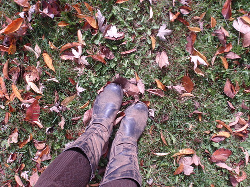 Boots Tights Leaves