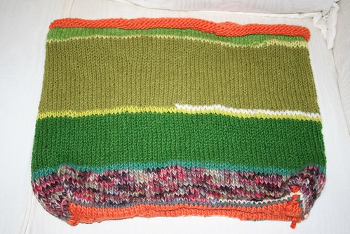 scrap yarn bag before felting