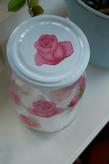 Rose lid for glas jar