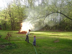 fire in the back yard