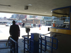 Inside the ferry terminal