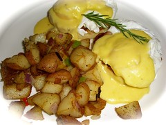 Eggs Benedict and Herb Potatoes