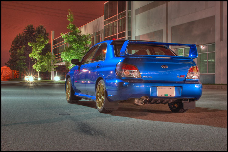 Subaru STI at night