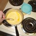 Chouquettes - mixing eggs into dough