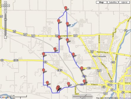 North Route on Gmaps Pedometer