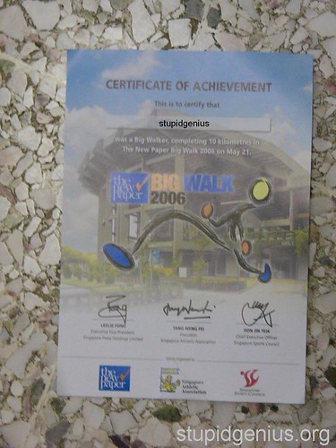 Big Walk Certificate