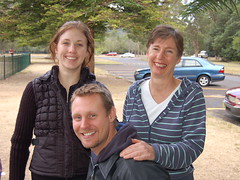 Drew with girlfriend Janice and her mum Jenny