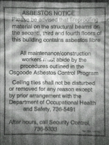 If I die of asbestosis, I know why.
