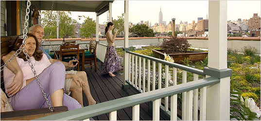 green roof, roof garden, new york times, west village, sedum