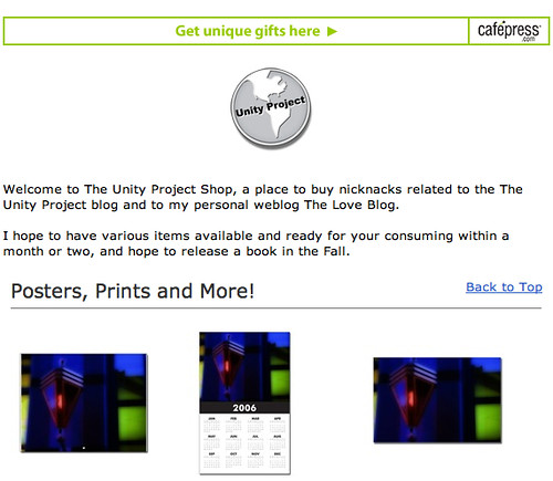 The Unity Project Cafepress Store