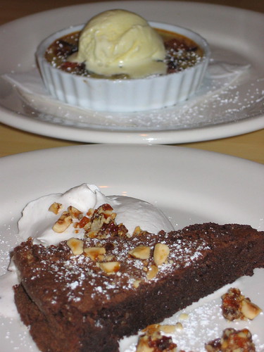 Chocolate Cake and Apricot Clafoutis