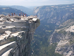 A few brave souls crawl to look over the edge