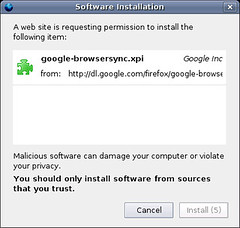 Google Browser Sync-install