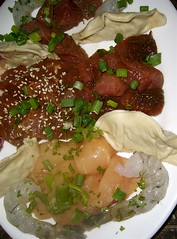 Shrimp, Chicken, Teriyaki Beef, Pork & Potstickers!