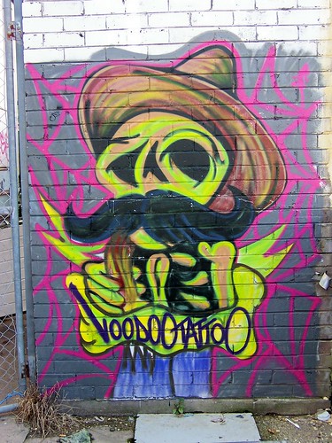 Voodoo Tattoo graffitti at back of Annousa Building Donnison Street Gosford