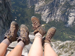 Dangling our feet over Yosemite Valley