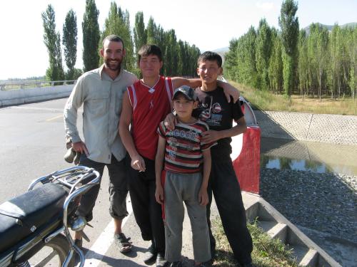 Three Kazakhs and a New Zealander - Alatube (Alatudo), western China