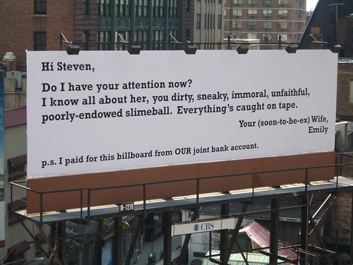 funny divorce quotes. Divorce Via NYC Billboard