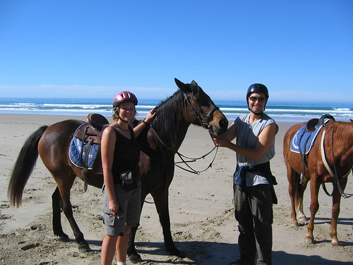 Us with our horses in Cintsa: beach horses. We got to 'swim' with the horses 