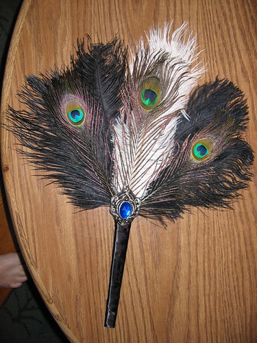 My Ostrich & Peacock Feather Fan