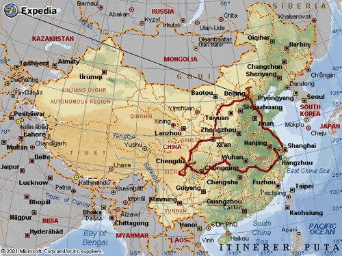 CHINA.  Itinerary