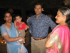 With Amma, Satish chitappa and Janu Paati at the restaurant