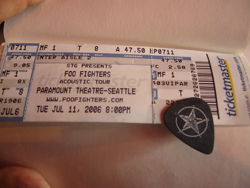Foo Fighters concert ticket & pick!
