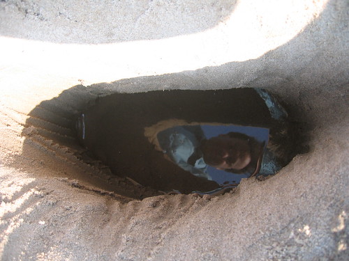 Jeremy's reflection in the trench