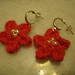 red petal earrings