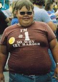 Picture of the fat kid from the front of fat boy slim album cover