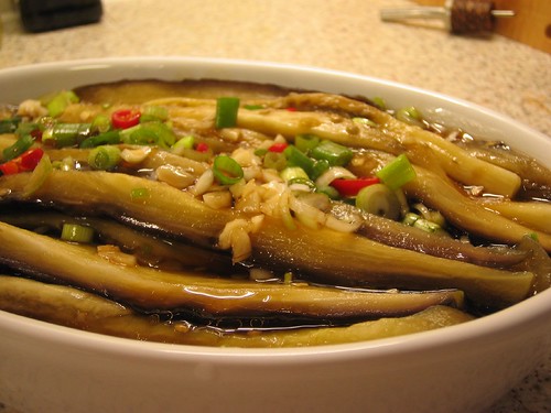cold aubergine in oyster sauce