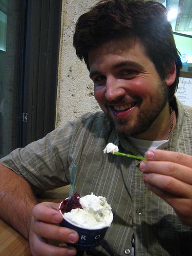 Husbear enjoys gelato at Grom