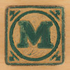 Vintage Wooden Block Letter M